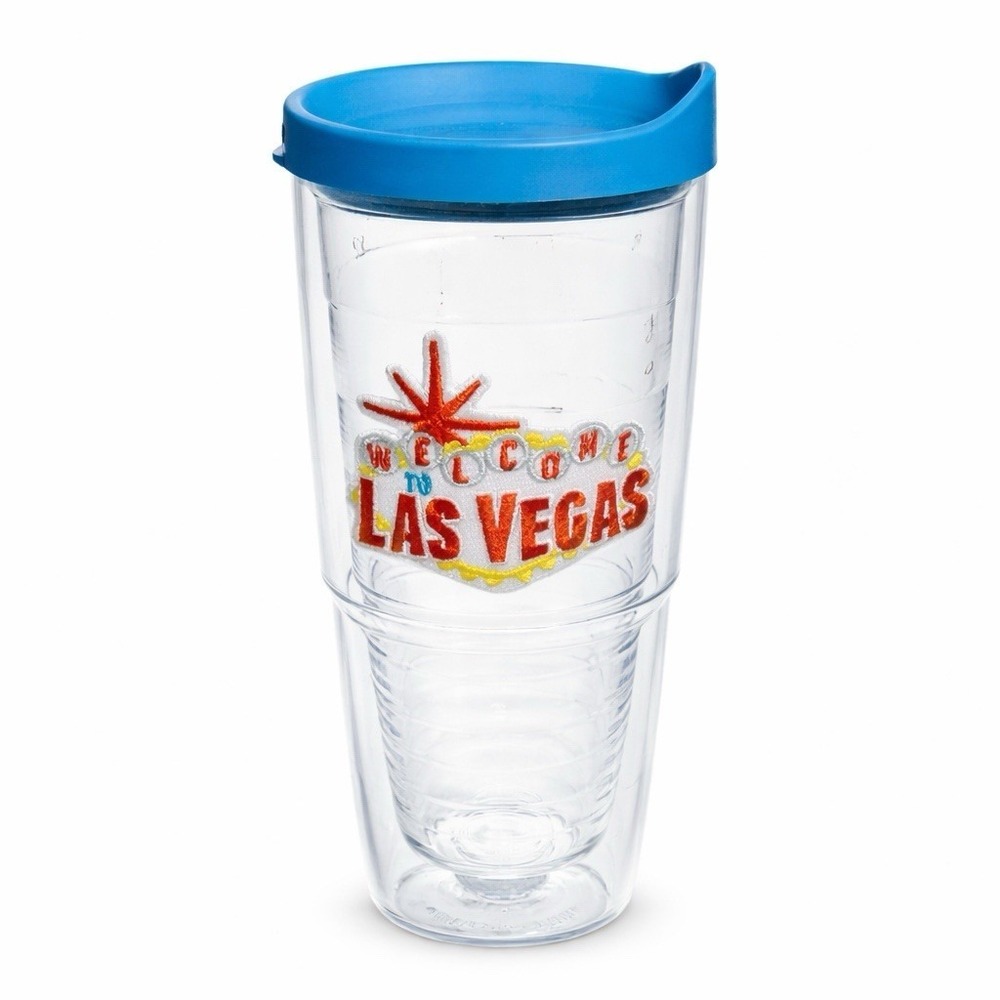 Tervis  Welcome To Las  Vegas Tumbler‎ 24 oz Travel Cup Blue Lid Souvenir